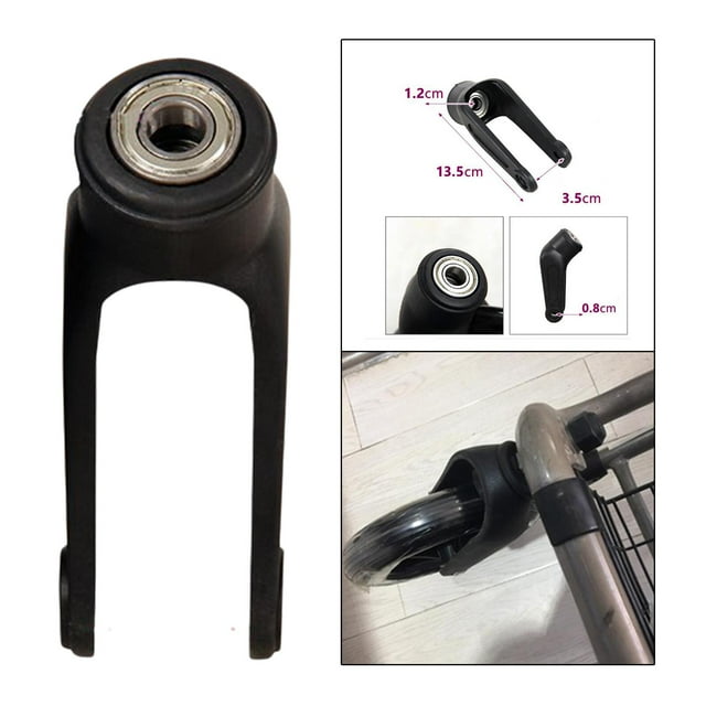 Horquilla delantera para silla de ruedas Yinane Reemplazo de silla de ruedas Plástico ABS Negro 1,2 cm Ruedas 6 pulgadas