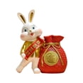 thumbnail image 1 of Jarrón de resina con forma de bolsa de dinero, estatua de conejo, florero de almacenamiento para fiestas en casa. Dorado, 1 of 9