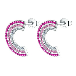 【STONEHENgE】Silver Pink Heart Earrings SC1681〜ピアス Amazon.com: .925 Sterling Silver Princess Cut Pink Cubic