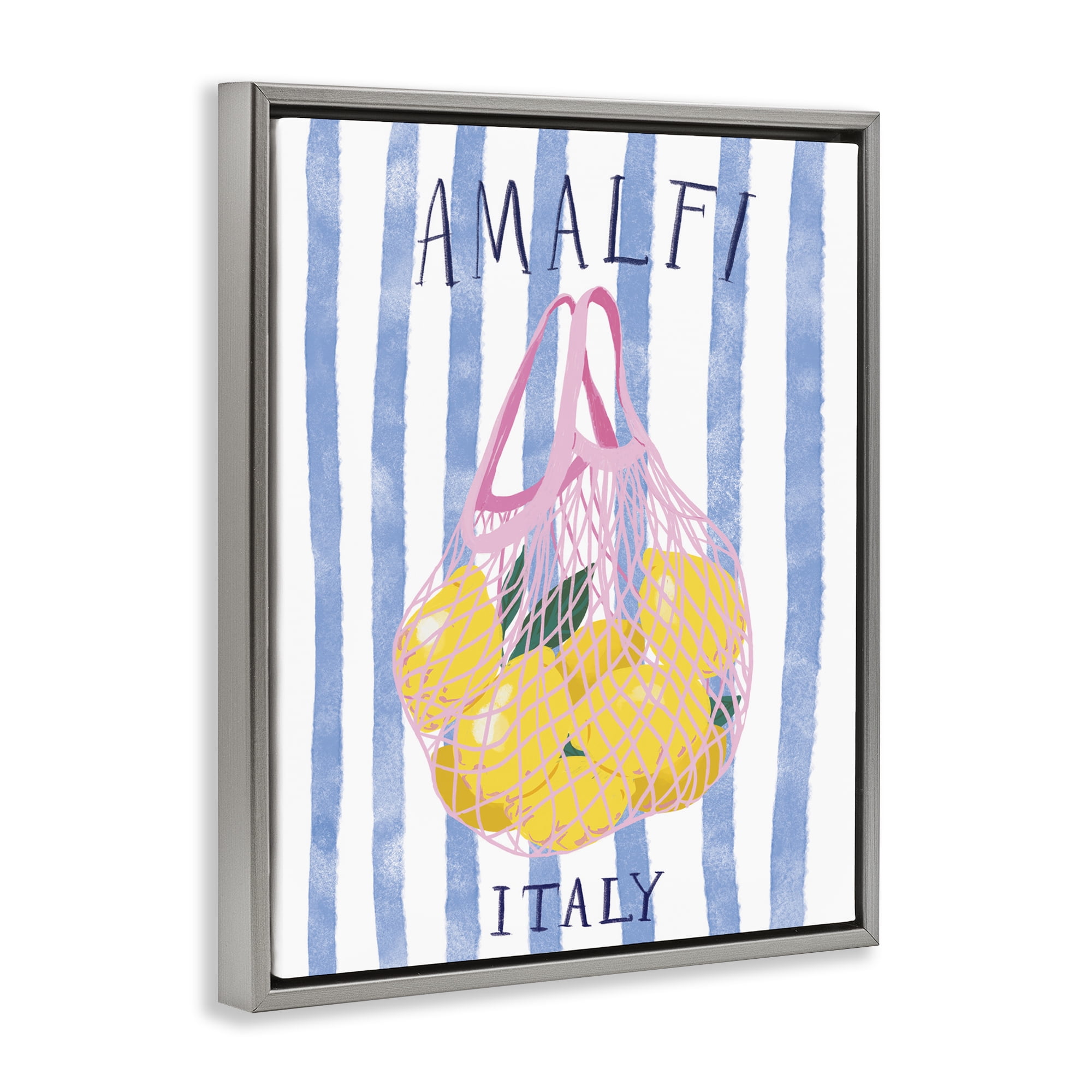 Stupell Industries Amalfi Italy Lemons Food & Beverage Painting Gray Floater Framed Canvas Art Print Wall Art, 17 x 21