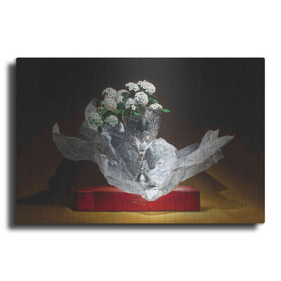 Luxe Metal Art 'The Offering' by Francois Chartier, Metal Wall Art, 24"x16"