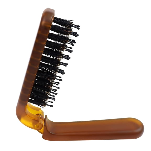 ACDANC Travel Folding Hair Brush, Portable Pocket Boar Bristle Comb for Men Women Kids, Restores Shine to Thin Thick Curly Straight Wet Dry Hair