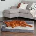 thumbnail image 6 of FurHaven Wave Fur & Velvet Deluxe Chaise Lounge Cooling Gel Memory Foam Sofa-Style Pet Bed for Dogs & Cats - Granite Gray, Jumbo, 6 of 13
