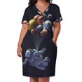 thumbnail image 2 of Vestido de noche holgado con bolsillos para mujer ropa de viaje espacial tendencia, 2 of 6