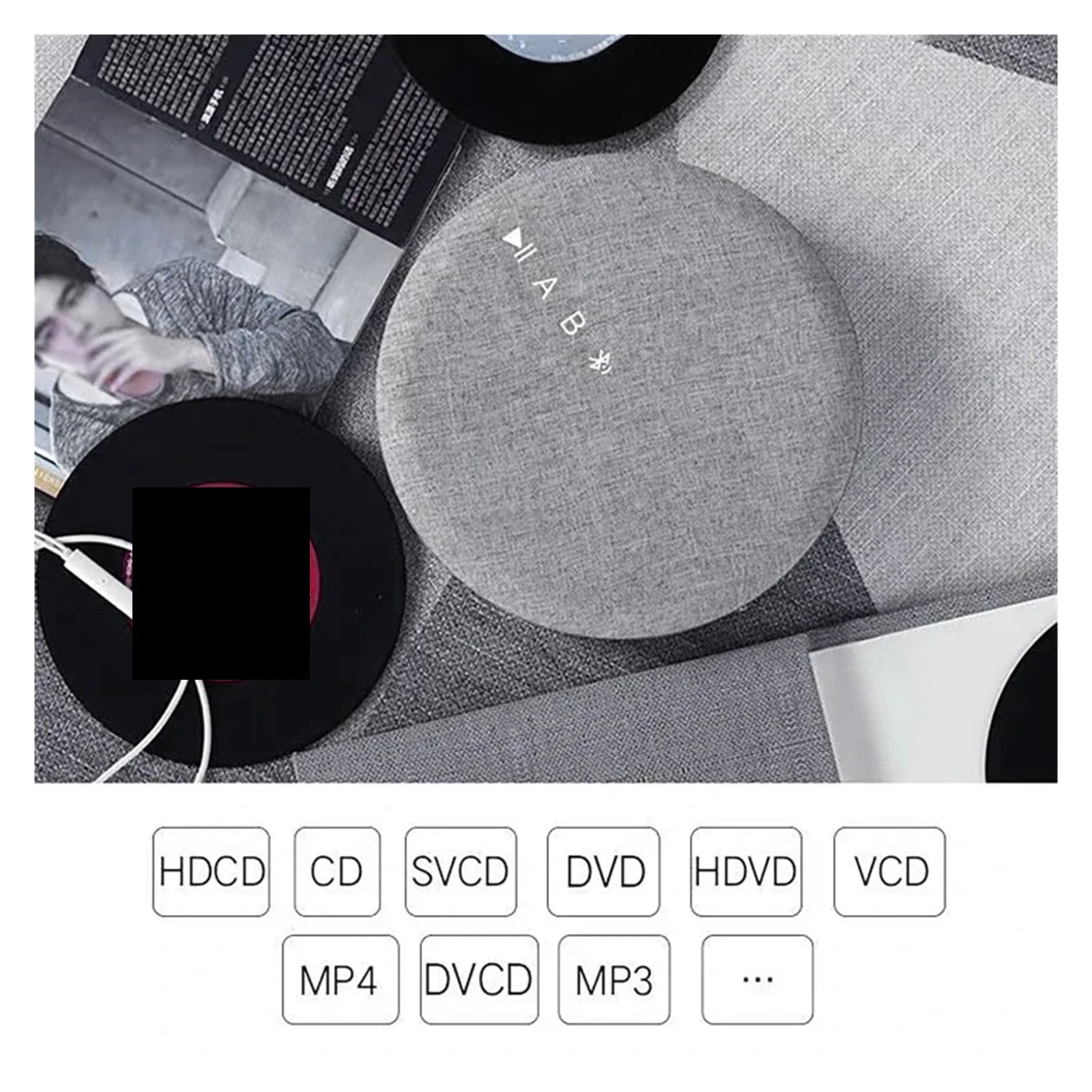 Multi-Functional CD Player DVD/VCD AV Player Wireless Bluetooth USB