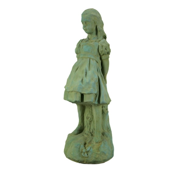 Zeckos Alice in Wonderland Verdigris Finish Cement Statue 19.5 in