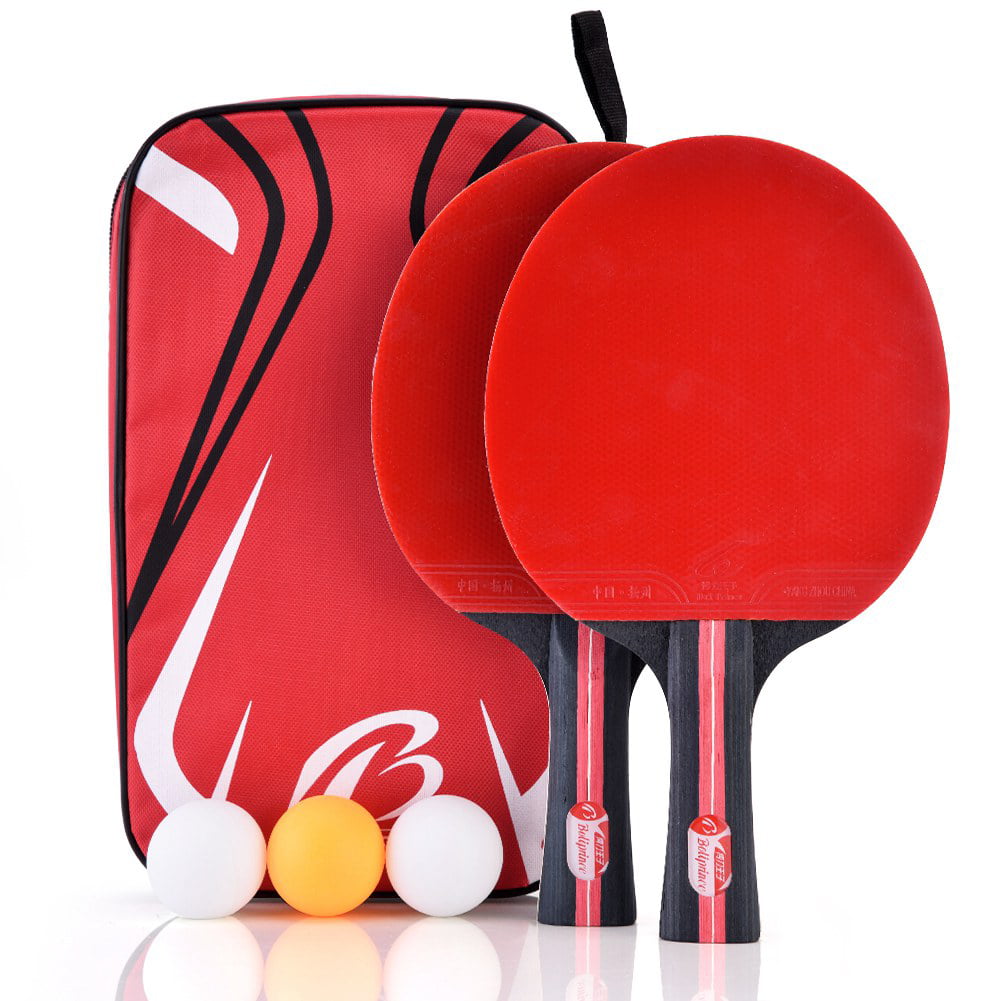 Advanced Table Tennis Racket Professional Ping Pong Paddle Long Handle Shake-Hand Grip Racket with Case Bag 3 Game Balls 