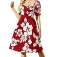 thumbnail image 3 of Hawaiian Pattern - Red Dress dress korean style dresses for special events women long dresses Long dress, 3 of 7