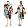 Cattle Soft Microfiber Polyester Wearable Blanket Sweatshirt for Cozy