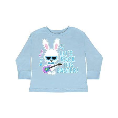 

Inktastic Lets Rock This Easter with Bunny and Guitar Gift Toddler Boy Girl Long Sleeve T-Shirt