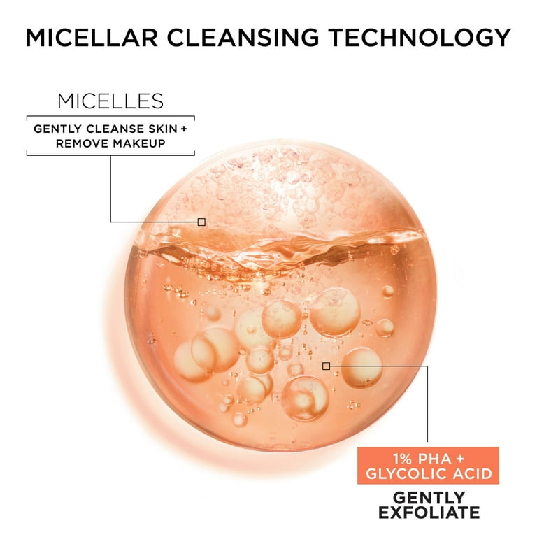 Garnier SkinActive Micellar Gentle Peeling Water Facial Cleanser, 13.5 fl oz