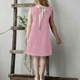 thumbnail image 6 of Gamivast Clearance Girls Summer Sleeveless Linen Dress Casual Crew Neck A Line Dress Twirly Skater School Recital Dress Flowy Casual Beach Sundress Pink add to My Order Today, 6 of 8