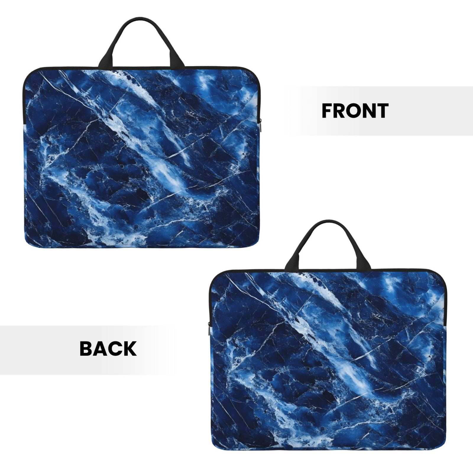 Laptop Sleeve Bag For Women Men 14inch Waterproof Durable Protective Computer Carrying Cover Handle Laptop Case Bag Royalblue Marble_1