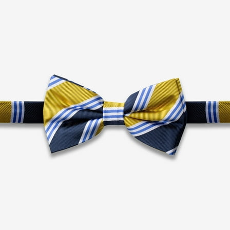 GoTie Men's Striped Bowtie - Bow Ties Ready to Wear - Pretied Adjustable Ties for Short or Tall Men