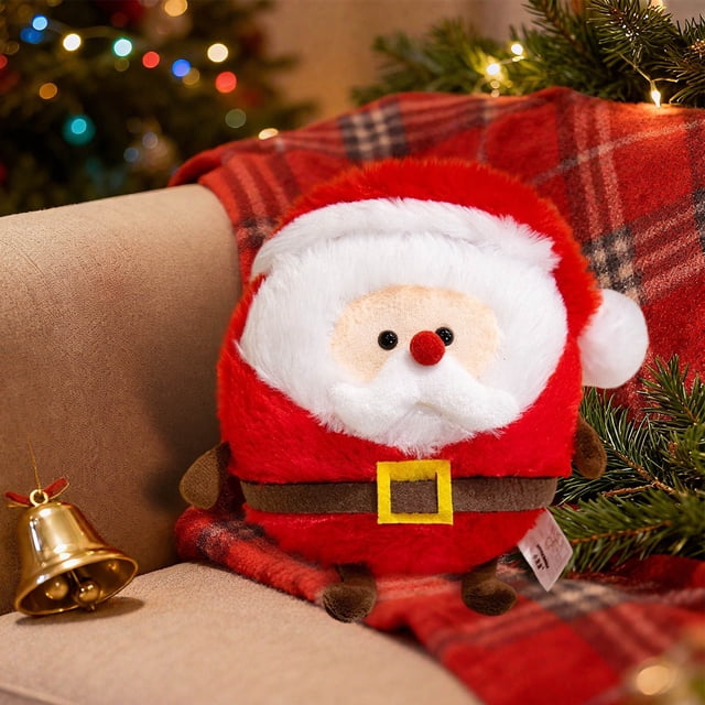 Muñeco de Navidad | Adorno de muñeco de nieve de Papá Noel de peluche suave | Decoración festiva para repisas y repisas | Regalo navideño acogedor para niños, adultos y familias