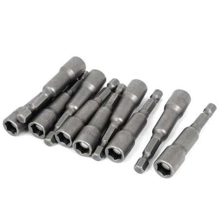 

Unique Bargains 8mm Hexagon Magnetic Nut Socket Driver Bit Adapter 65mm Length 10 Pcs