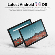 Android 14 Tablet, 2 in 1 Tablet with Keyboard, 14GB RAM 128GB ROM, 1TB Expand, 4G LTE and 5G Wifi, 13MP+8MP, Unisoc Octa-Core Processor