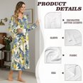 thumbnail image 6 of Xoenoiee Great Tit Lemon Flower Print Women's Nightgown Long Sleeve Sleepshirt Long Loungewear Casual Maxi Lounge Dress House Dresses Moomoo Dresses, Size M, 6 of 7