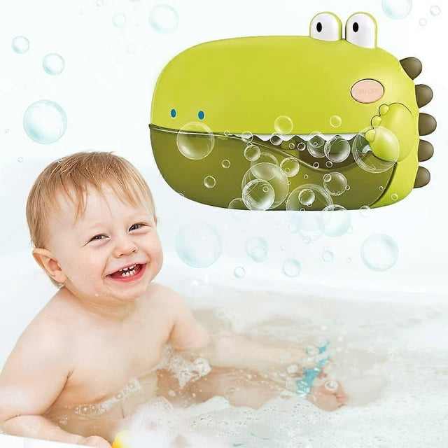 Juguetes de baño, linda máquina de burbujas de dinosaurio, divertido fabricante de burbujas con música, excelentes regalos para niños de 1, 2, 3, 4, 5 y 6 años.
