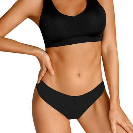 

Women’s Seamless Bikini Panties Soft Stretch Invisibles Briefs No Show Hipster Underwear