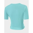 thumbnail image 2 of Women's Basic Teen Tee Workout Crewneck Short Sleeve Slim Fitted Casual Crop Top, 2 of 5