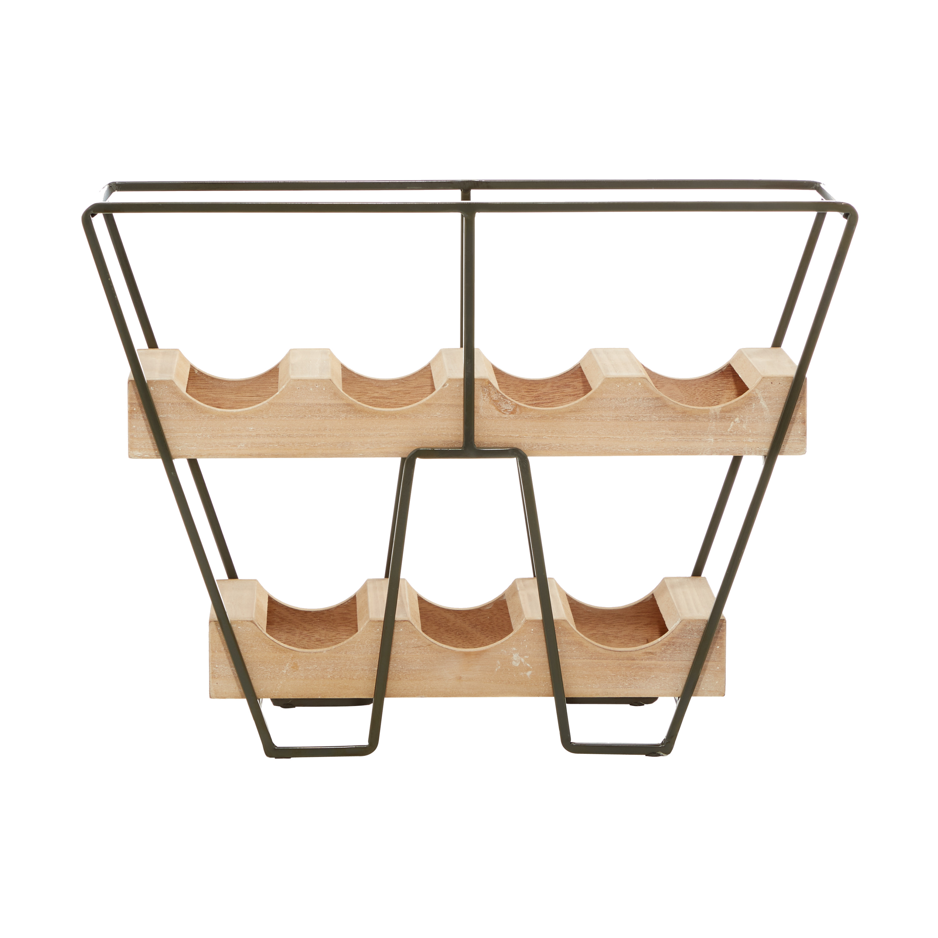 DecMode Wood Industrial Wine Rack, Brown, 19"W, 14"H