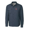 thumbnail image 2 of Men's Cutter & Buck Heather Navy Gonzaga Bulldogs Rainier PrimaLoft Eco Insulated Quilted Button-Up Shacket, 2 of 3