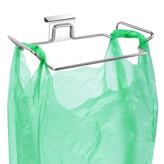 Stainless Steel Trash Bag Holder for Cabinets, Cupboards, Under Sink, Garbage, Kitchen Trash Cans