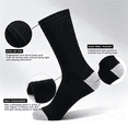 thumbnail image 4 of Lohol 6Pack Unisex 100% Cotton Moisture Wicking Cushion Crew Socks (Black), 4 of 5