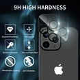 thumbnail image 5 of Htwon Camera Lens Protector Tempered Glass for iPhone 15 Pro 6.1inch/15 Pro Max 6.7inch, Clear, 2Pcs, 5 of 11