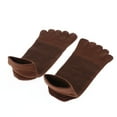 thumbnail image 4 of lionlar Men Toe Socks Five Finger Cotton Socks Sports Running Ankle Socks Coffee, 4 of 8