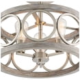 thumbnail image 4 of Franklin Iron Works Salima Rustic Farmhouse Ceiling Light Semi Flush Mount 16" Wide Brushed Nickel Gray Wood 3-Light LED for Bedroom Living Room House, 4 of 11