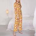 thumbnail image 3 of Honeii Orchids Flowers print Women's Pajama Sets Long Sleeve Button Down Sleepwear Nightwear Soft Pjs Lounge Sets-Large, 3 of 7