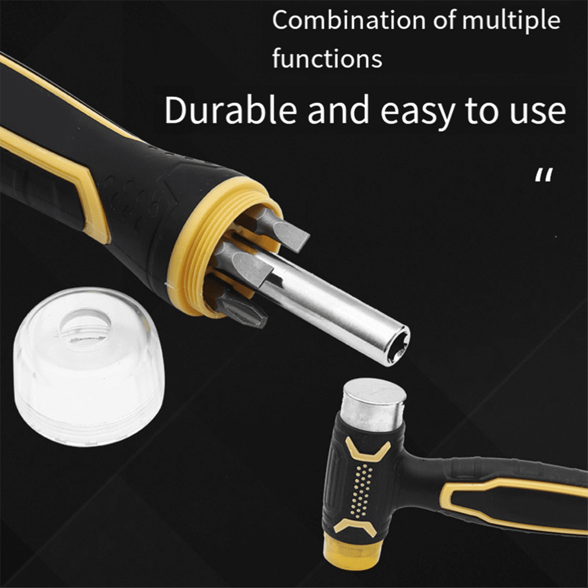Multi-Function Mounting Hammer Multi- Hammer Double-Color Handle Coated Mounting Hammer Multifunction Screwdriver