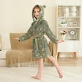 thumbnail image 2 of FORMRS Niños Bathrobe Unisex Hooded Robe Soft Plush Pajamas Sleepwear, Size 4-6T, Cartoon Guitar Pattern, 2 of 7