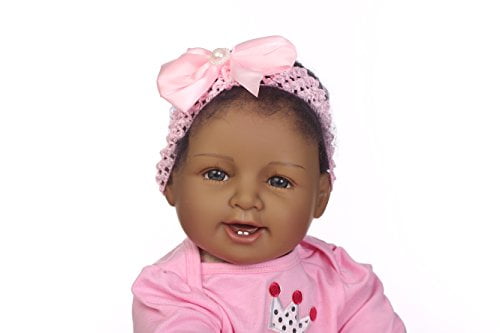 22/'/' Newborn Dolls Black Indian Vinyl Silicone Reborn Baby Dolls Lifelike Gift
