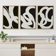 thumbnail image 2 of Wall26 Framed Prints Canvas Wall Art Set of 3 Black & White Paint Stroke Landscape Abstract Geometric Illustrations Decorative Bohemian Multicolor Home Wall Decora - Natural 24"x36"x3, 2 of 5