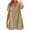 Khaki, variant on ZQUUVOU Women's Casual Dress Short Sleeve V-Neck Button Mini Dress Olive Green,L