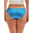 thumbnail image 2 of Unique Bargains Low Waist Frill Trim Satin Full Coverage Briefs M Blue, 2 of 6