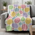 thumbnail image 2 of Easter Eggs Blanket Soft Cozy Warm Throw Blanket for Couch, Plush Fuzzy Flannel Fleece Blankets for Sofa, Spring Colorful Pastoral Love Beige Bed Blankets Lightweight Gifts for Women, 50"x80", 2 of 9