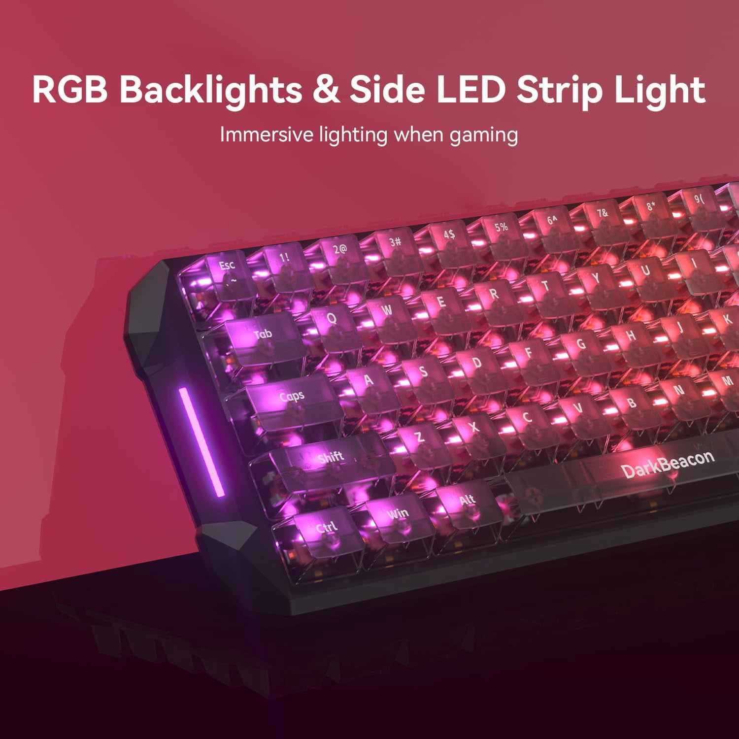 DarkBeacon Blade 65% Gaming Mechanical Keyboard, Compact Mini 68 Key with Linear Wired Keyboard,RGB Backlit, for Windows Laptops and PC Gamers,Black