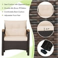 thumbnail image 4 of Gymax Set of 3 Rattan Furniture Set Wooden Armrest Table Top Cushioned Deck Patio, 4 of 6