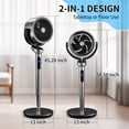 thumbnail image 3 of Ktaxon Air Circulator Pedestal Fan, 32-Speed Standing Fan with Remote, 120° Oscillating Standing Fan for Whole Room, 39-46'' Adjustable Height, 12H Timer, DC Motor, Quiet Fan for Bedroom, 3 of 12