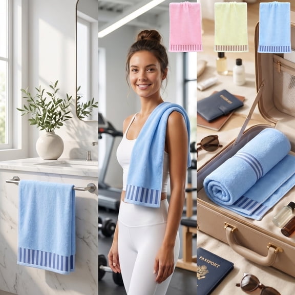 Aoznliie Bath Towel,Quick Drying Cotton Bath Towels,14x 30 in Soft & Absorbent Bath Towels for Bathroom Hotel Gyms,Pink