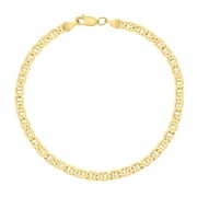 SZUL Women's 14K Yellow Gold Filled 4.2MM Mariner Link Chain Bracelet with Lobster Clasp