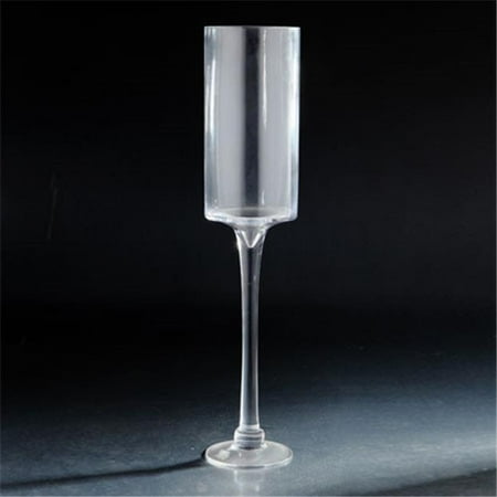 Stem Glass Holder - Diamond Star 62046 24 x 5 in. Glass Candle Holder with Stem, Clear