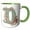 Green/White, variant on 3drose, Fancy Floral Flourish Monogram Initial D, 11oz Mug