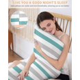 thumbnail image 5 of Turquoise Striped Pillow Cases Cal King Size, Smooth Satin Pillowcase for Hair and Skin, Geometric Vertical Grey Stripes White Decorative Cooling Bed Pillow Covers with Zipper, 20x40 Inches, 5 of 5