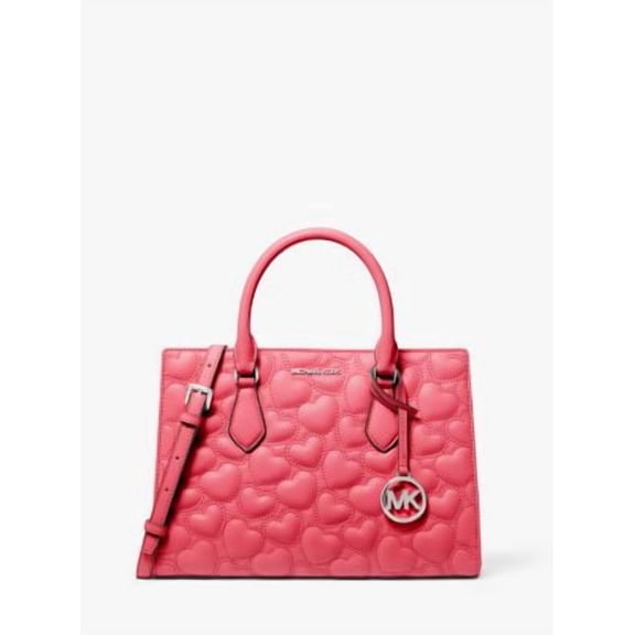 Michael Kors Sheila Medium Heart Embroidered Satchel - Hibiscus