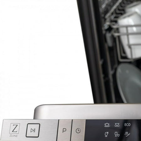 ZLINE - 18" Compact Top Control Built-In Dishwasher with Stainless Steel Tub, 40 dBa - Stainless steel
